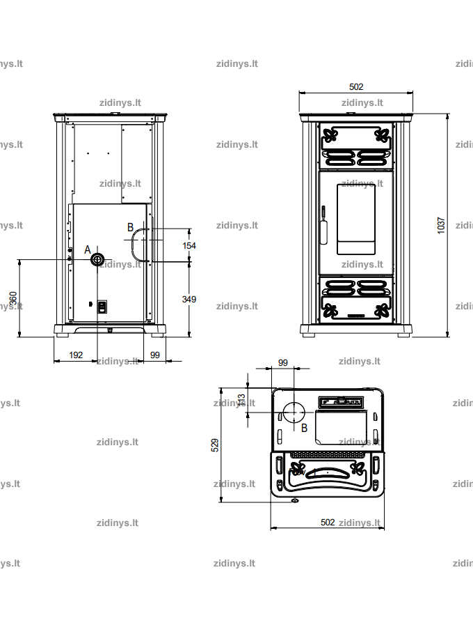 Krosnelė EXTRAFLAME Serafina Pietra Evo 1 Krosnelė EXTRAFLAME Serafina Pietra Evo 1