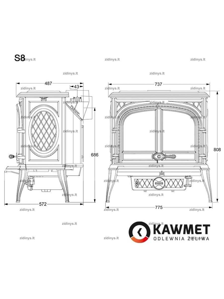 Krosnelė KAWMET Premium HELIOS S8 ECO 2