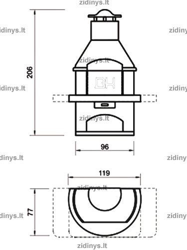 Lauko židinys - grilis BARBECUES Rondo JL/GB 1 Lauko židinys - grilis BARBECUES Rondo JL/GB 1