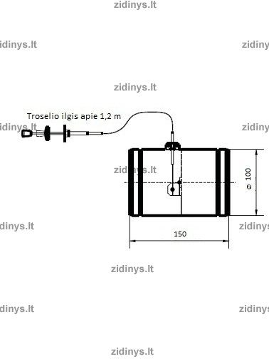 Sklendė su troseliu ir silikonine tarpine KRATKI P100 1 Sklendė su troseliu ir silikonine tarpine KRATKI P100 1