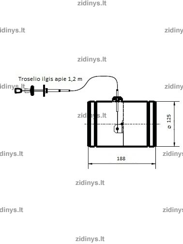 Sklendė su troseliu ir silikonine tarpine  KRATKI P125 1