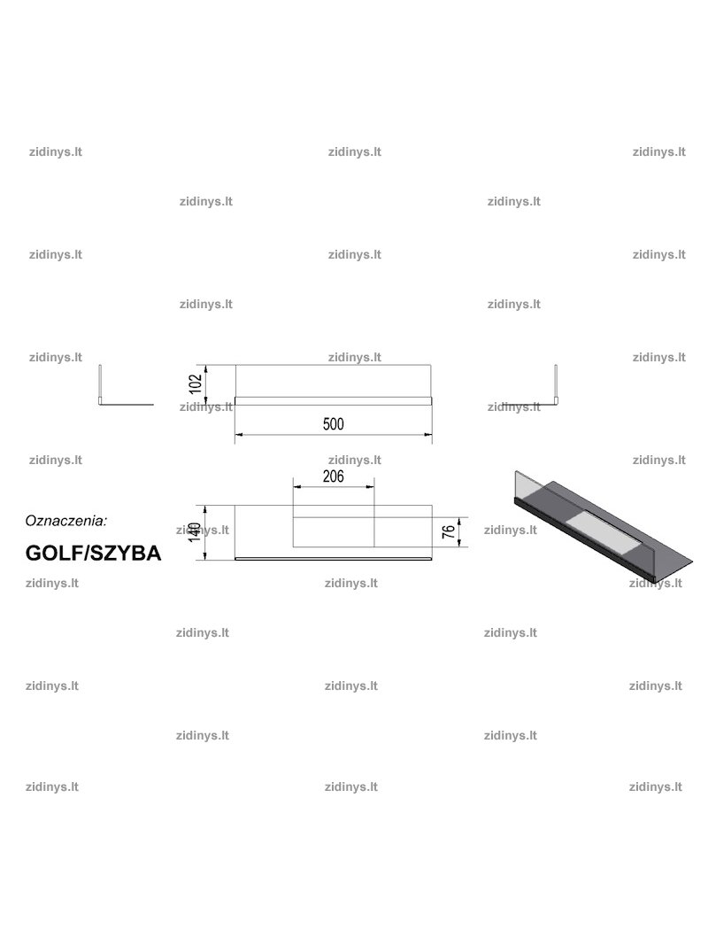 Stiklas biožidiniui Kratki Golf 2