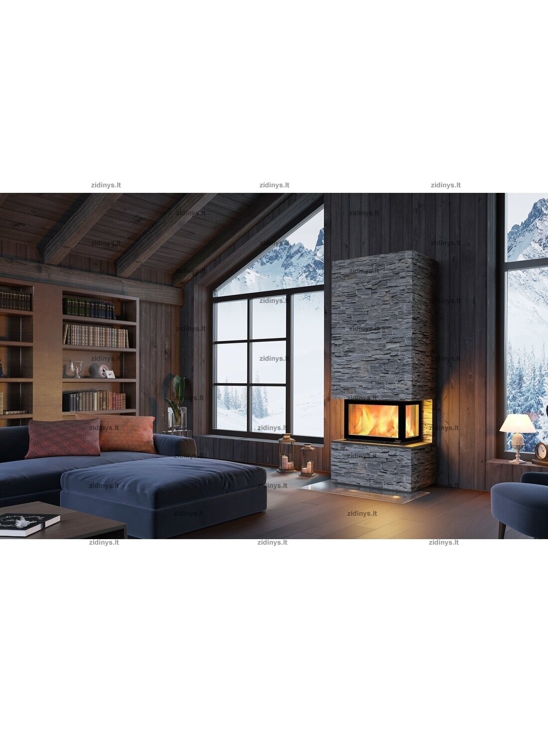 Židinys NORDPEIS Davos U Stone 1 Židinys NORDPEIS Davos U Stone 1