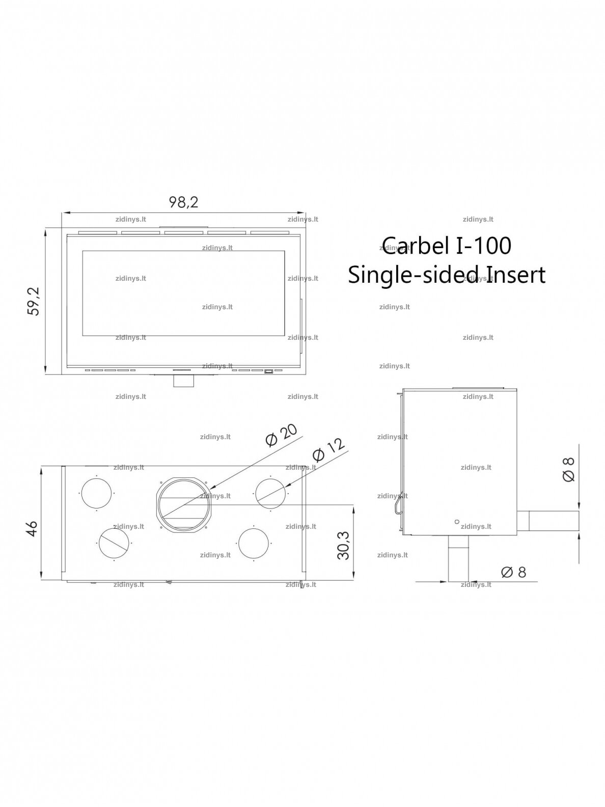 Židinio kasetė Carbel T2-100 1