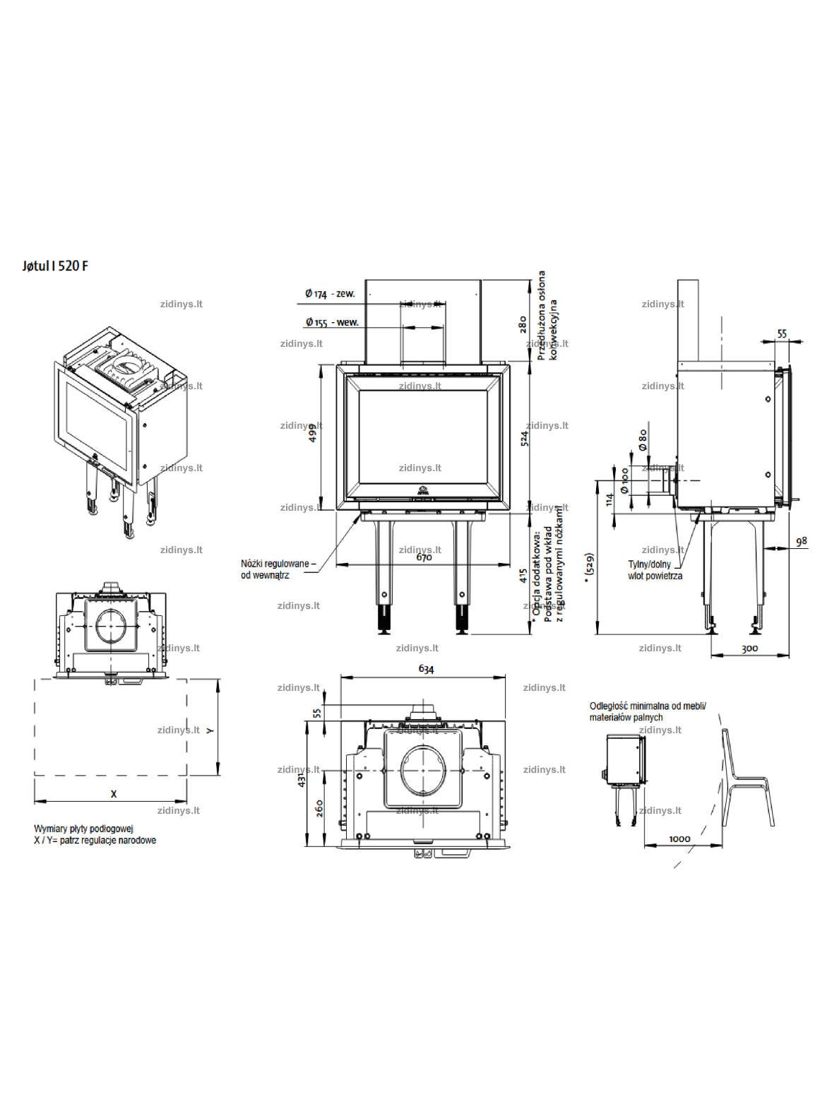 Židinys Jotul I 520 F 3