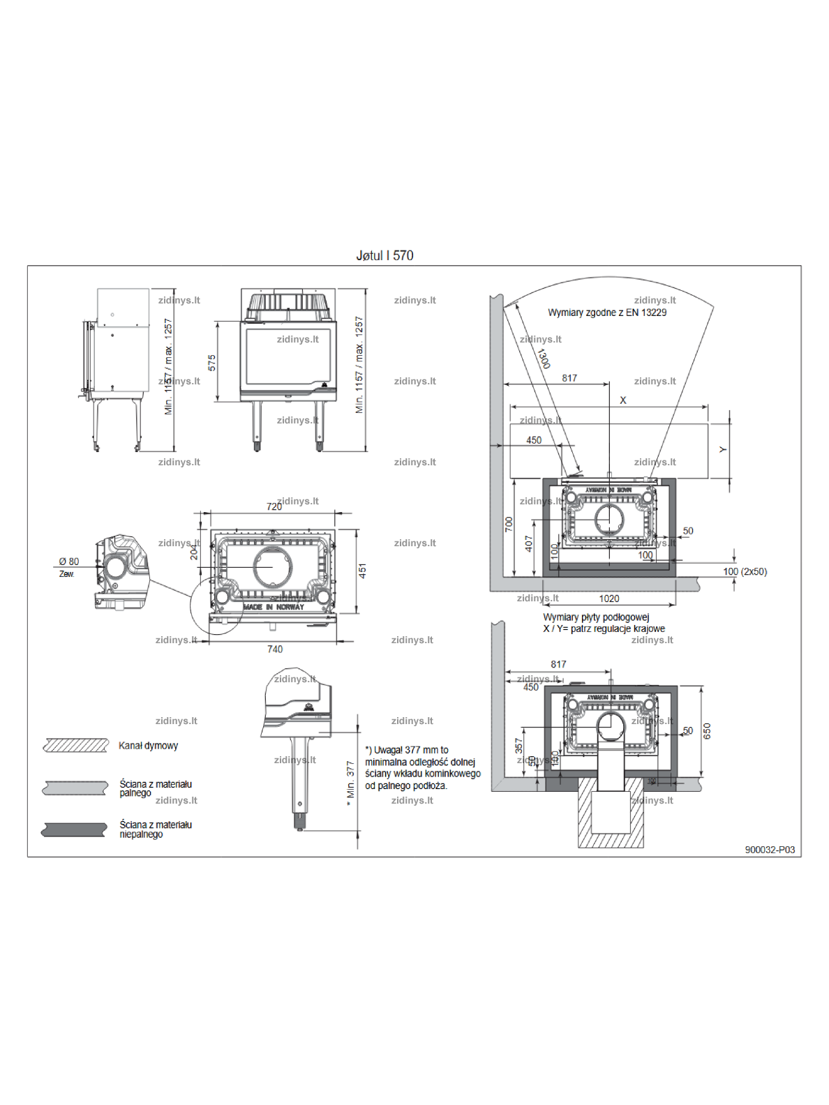 Židinys Jotul I 570 2 Židinys Jotul I 570 2