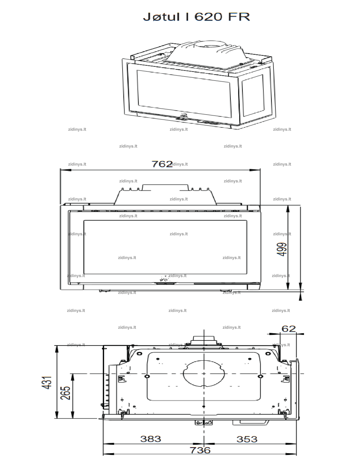 Židinys Jotul I 620 FR 2 Židinys Jotul I 620 FR 2