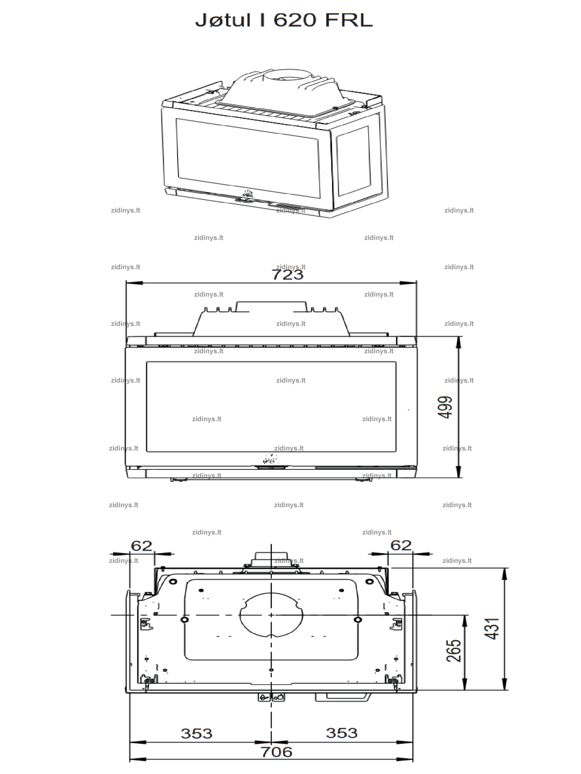 Židinys Jotul I 620 FRL 1 Židinys Jotul I 620 FRL 1