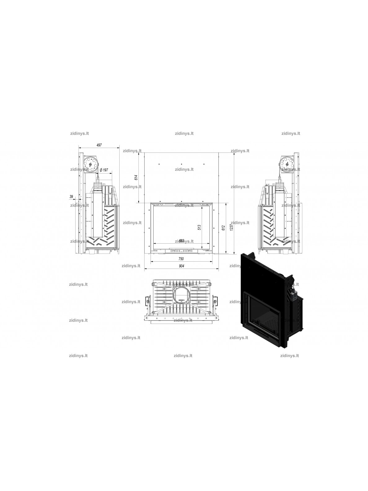 Židinys KRATKI Amelia /G 21kw 4 Židinys KRATKI Amelia /G 21kw 4