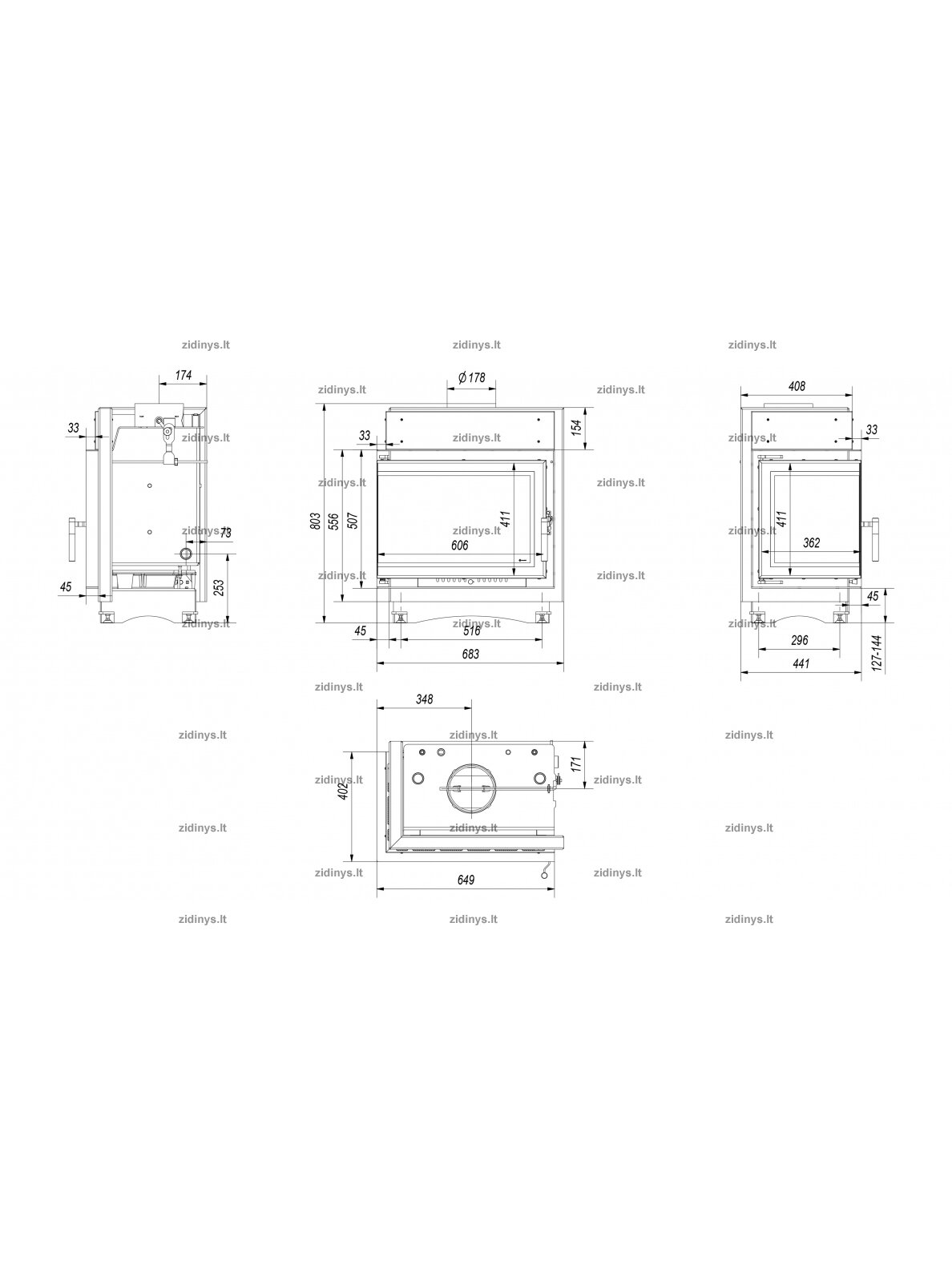 Židinys KRATKI Maja PW/L/BS /8 KW Deco 1 Židinys KRATKI Maja PW/L/BS /8 KW Deco 1