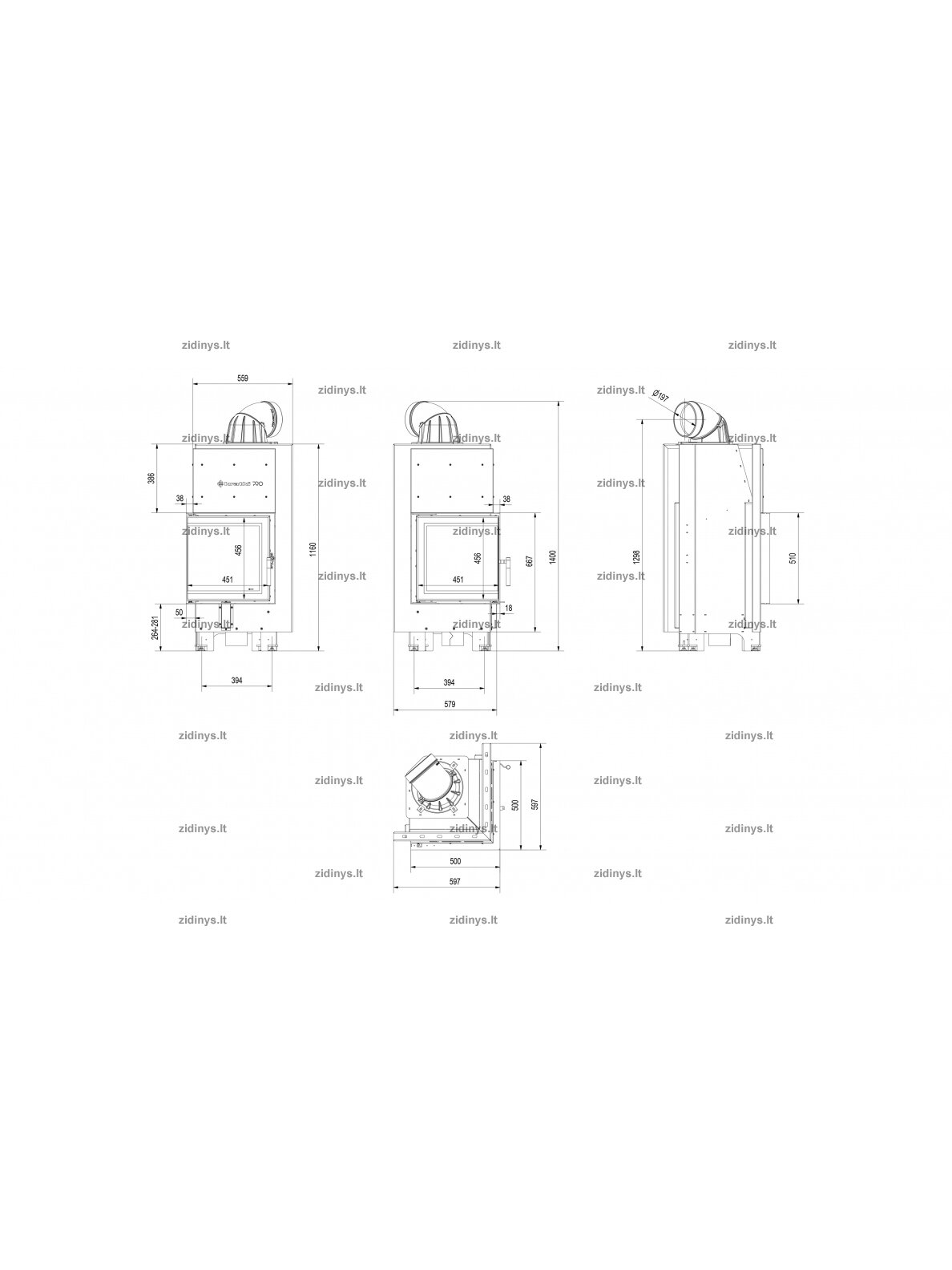 Židinys KRATKI MBN 8 KW/L/BS 4