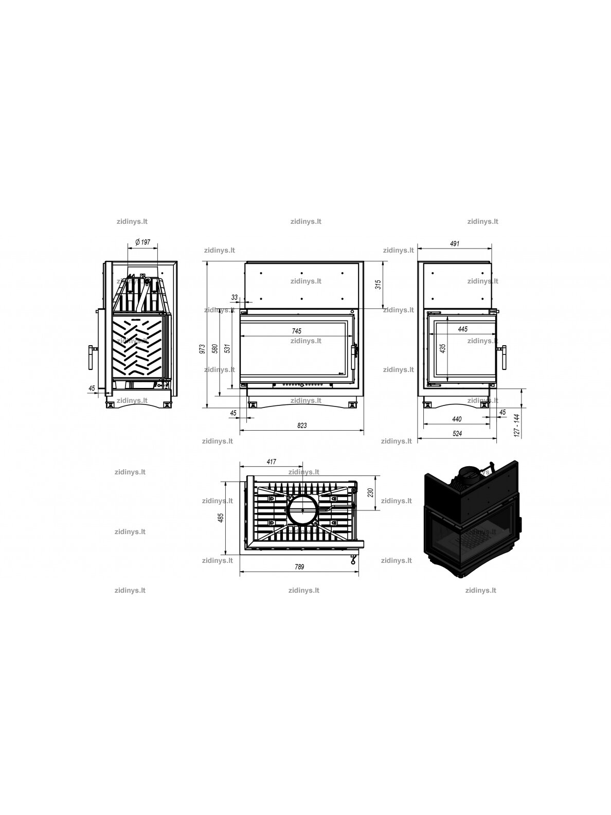 Židinys KRATKI Oliwia /L/BS/Deco 4 Židinys KRATKI Oliwia /L/BS/Deco 4