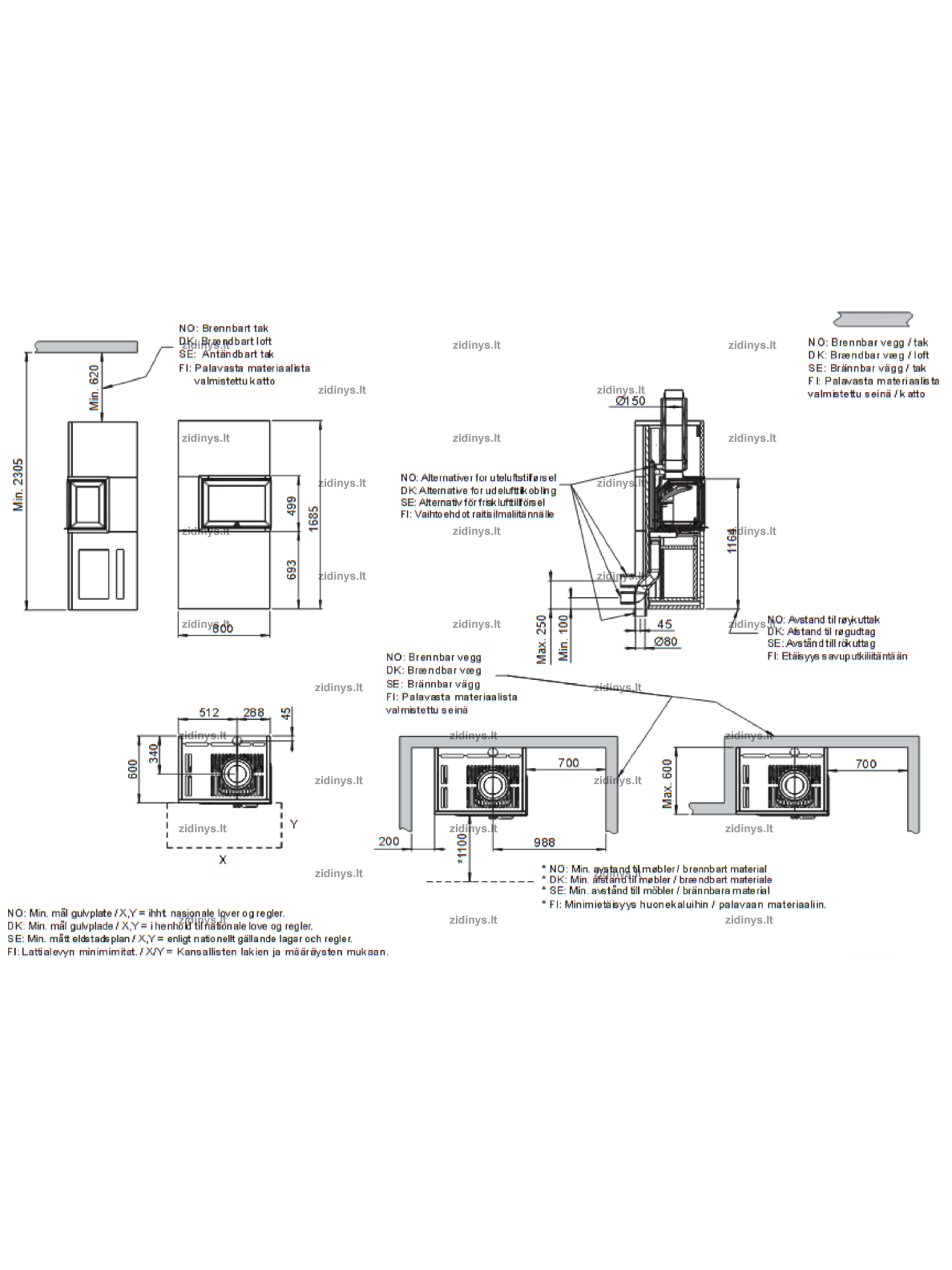 Židinys su apdaila Jotul FS 520 FR 1