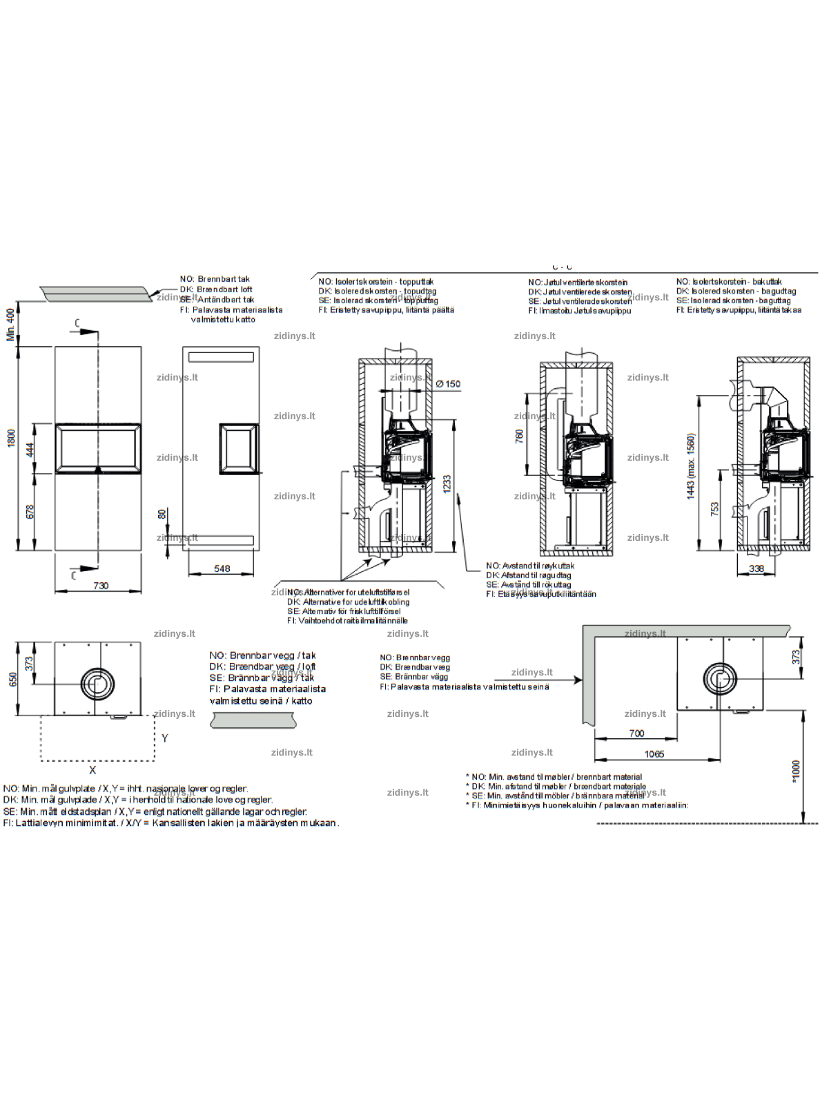 Židinys su apdaila Jotul FS 620 2 Židinys su apdaila Jotul FS 620 2