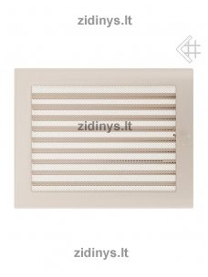 Židinio grotelės 22 x 30 kreminės su žaliuze