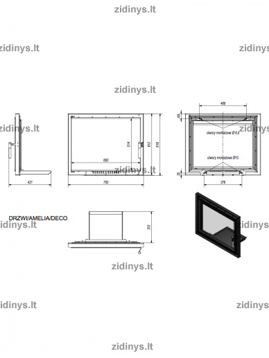 Židinio durys KRATKI Amelia /deco 3 Židinio durys KRATKI Amelia /deco 3