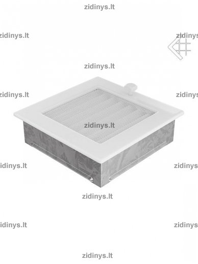 Židinio grotelės 17 x 17 baltos su žaliuze 1 Židinio grotelės 17 x 17 baltos su žaliuze 1