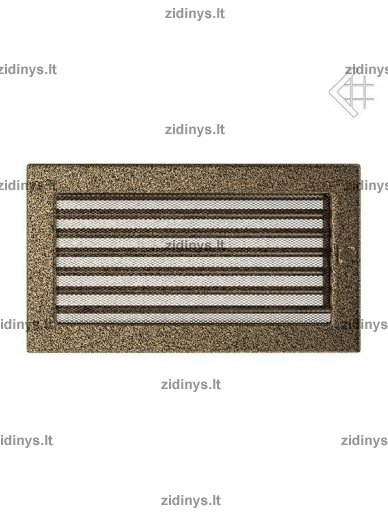 Židinio grotelės 17 x 30 juodai auksinės su žaliuze Židinio grotelės 17 x 30 juodai auksinės su žaliuze