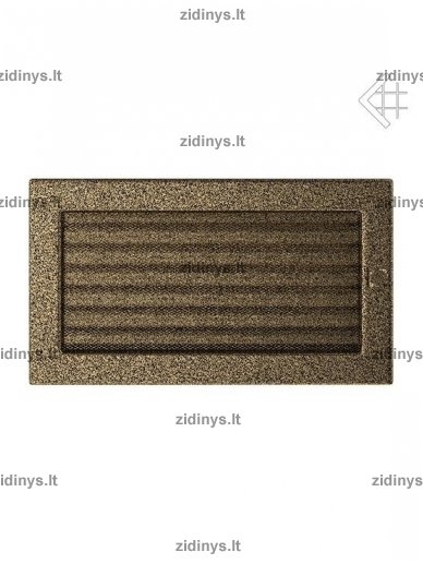 Židinio grotelės 17 x 30 juodai auksinės su žaliuze 1 Židinio grotelės 17 x 30 juodai auksinės su žaliuze 1