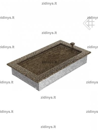 Židinio grotelės 17 x 30 juodai auksinės su žaliuze 2 Židinio grotelės 17 x 30 juodai auksinės su žaliuze 2