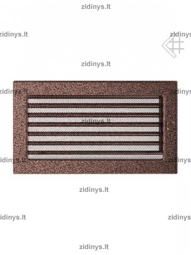Židinio grotelės 17 x 30 juodai varinės su žaliuze Židinio grotelės 17 x 30 juodai varinės su žaliuze