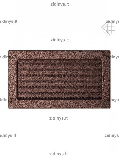 Židinio grotelės 17 x 30 juodai varinės su žaliuze 1 Židinio grotelės 17 x 30 juodai varinės su žaliuze 1