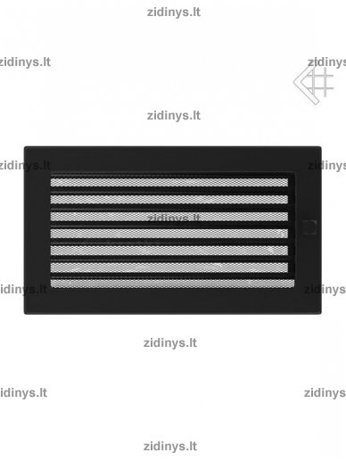 Židinio grotelės 17 x 30 juodos su žaliuze Židinio grotelės 17 x 30 juodos su žaliuze