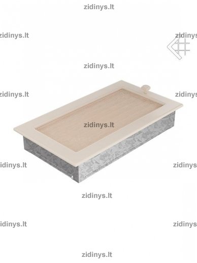 Židinio grotelės 17 x 30 kreminės su žaliuze 2