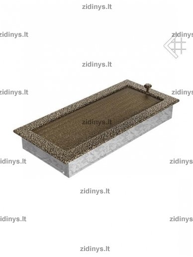 Židinio grotelės 17 x 37 juodai auksinės su žaliuze 2 Židinio grotelės 17 x 37 juodai auksinės su žaliuze 2
