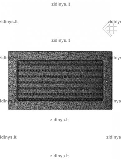 Židinio grotelės 17 x 30 juodai sidabrinės su žaliuze 1 Židinio grotelės 17 x 30 juodai sidabrinės su žaliuze 1