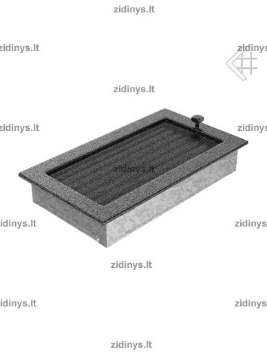 Židinio grotelės 17 x 30 juodai sidabrinės su žaliuze 2 Židinio grotelės 17 x 30 juodai sidabrinės su žaliuze 2