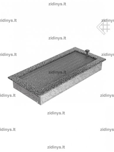 Židinio grotelės 17 x 37 juodai sidabrinės su žaliuze 2 Židinio grotelės 17 x 37 juodai sidabrinės su žaliuze 2