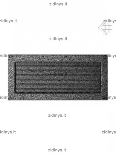 Židinio grotelės 17 x 37 juodai sidabrinės su žaliuze 1 Židinio grotelės 17 x 37 juodai sidabrinės su žaliuze 1