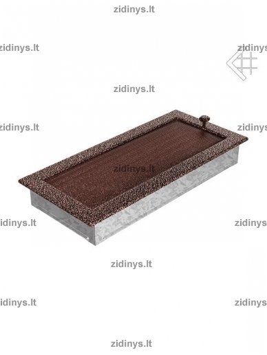 Židinio grotelės 17 x 37 juodai varinės su žaliuze 2 Židinio grotelės 17 x 37 juodai varinės su žaliuze 2