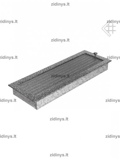 Židinio grotelės 17 x 49 juodai sidabrinės su žaliuze 2 Židinio grotelės 17 x 49 juodai sidabrinės su žaliuze 2