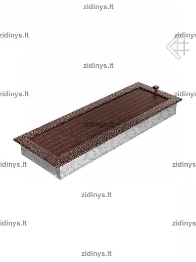 Židinio grotelės 17 x 49 juodai varinės su žaliuze 2 Židinio grotelės 17 x 49 juodai varinės su žaliuze 2