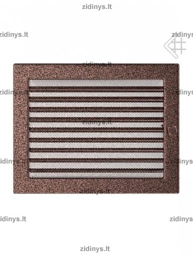 Židinio grotelės 22 x 30 juodai varinės su žaliuze Židinio grotelės 22 x 30 juodai varinės su žaliuze