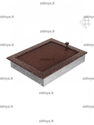 Židinio grotelės 22 x 30 juodai varinės su žaliuze 2 Židinio grotelės 22 x 30 juodai varinės su žaliuze 2