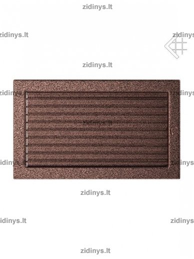 Židinio grotelės 22 x 37 juodai varinės su žaliuze 1 Židinio grotelės 22 x 37 juodai varinės su žaliuze 1