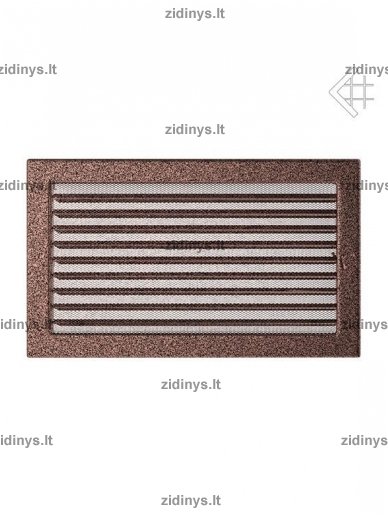 Židinio grotelės 22 x 37 juodai varinės su žaliuze Židinio grotelės 22 x 37 juodai varinės su žaliuze