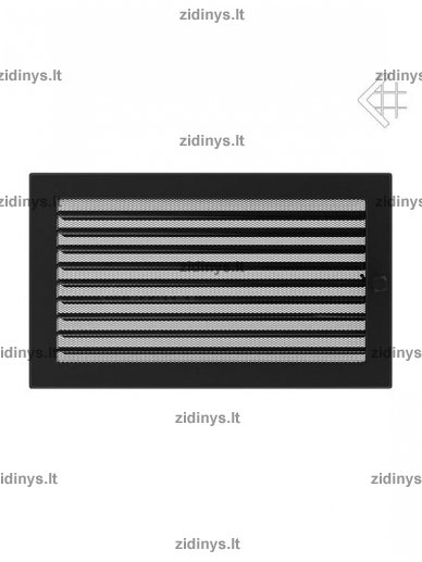 Židinio grotelės 22 x 37 juodos su žaliuze Židinio grotelės 22 x 37 juodos su žaliuze