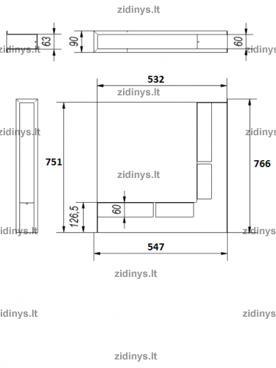 Židinio grotelės LUFT/NP/90/G 3 Židinio grotelės LUFT/NP/90/G 3