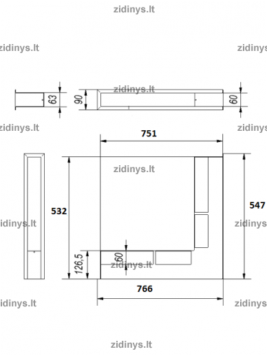 Židinio grotelės LUFT/NL/90/G 3 Židinio grotelės LUFT/NL/90/G 3
