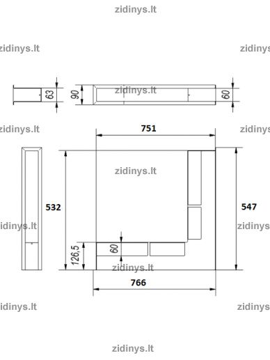 Židinio grotelės /LUFT/NL/90/B 2 Židinio grotelės /LUFT/NL/90/B 2