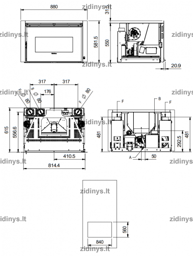 Židinio kapsulė EXTRAFLAME Comfort P85 Plus 1 Židinio kapsulė EXTRAFLAME Comfort P85 Plus 1