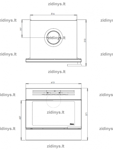 Židinio kasetė ADURO 5-1 1 Židinio kasetė ADURO 5-1 1