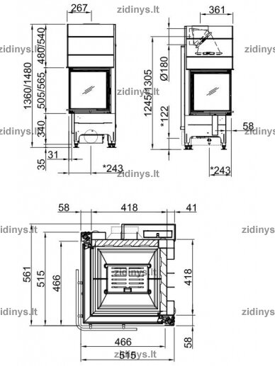 Židinio ugniakuras SPARTHERM Mini 2LR50h-4S 1 Židinio ugniakuras SPARTHERM Mini 2LR50h-4S 1