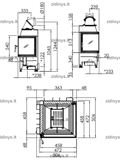 Židinio ugniakuras SPARTHERM Mini 2R 1 Židinio ugniakuras SPARTHERM Mini 2R 1