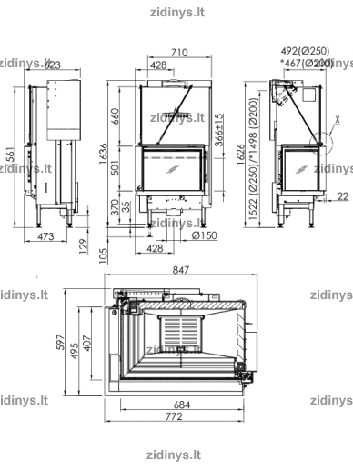 Židinio ugniakuras SPARTHERM Premium V-2L-68h ø 200 mm 1 Židinio ugniakuras SPARTHERM Premium V-2L-68h ø 200 mm 1