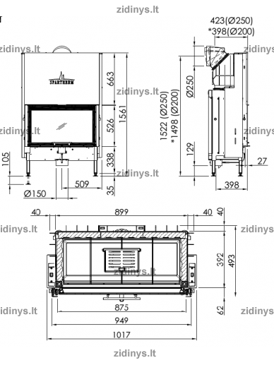 Židinio ugniakuras Spartherm Varia 1V 87h-4S 1 Židinio ugniakuras Spartherm Varia 1V 87h-4S 1